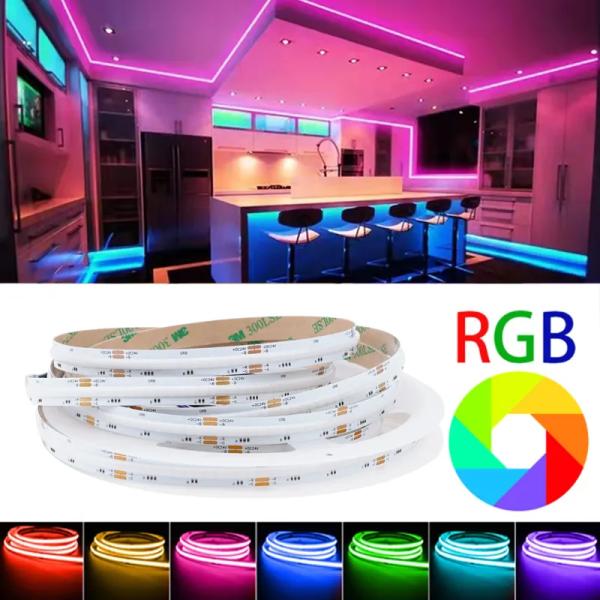 RGB 756leds COB Led Strip 12V 24V 5M with 90 Ra and -45 50C Working Temperature
