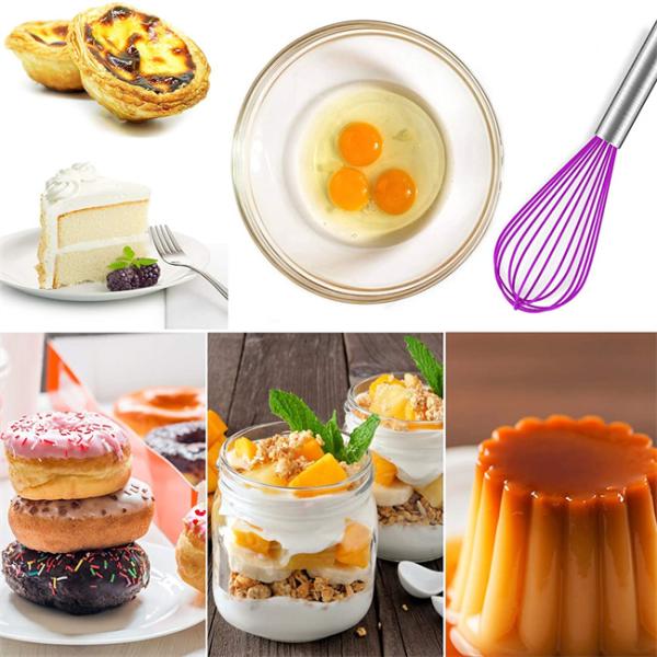 Antiscratch Whisk Kitchen Utensil , Stainless Steel Beater Ergonomic Design