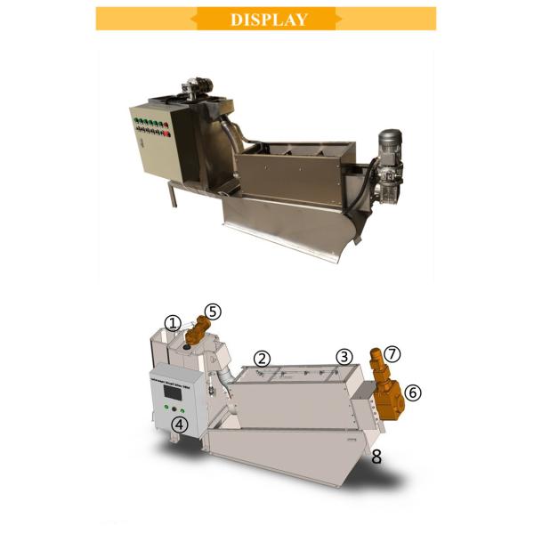SUS304/316 Cassava Vinasse Coconut Palm Oil Sludge Filter Screw Press Dewatering Machine