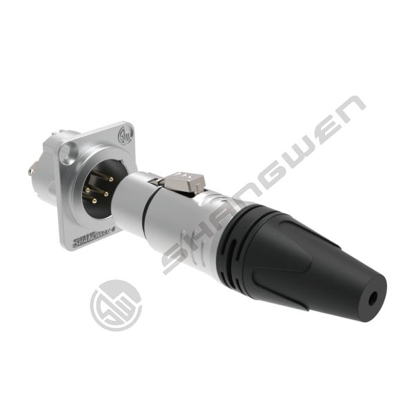 4-Pin XLR Mount Connector Indoor Audio IP40 Protection 4-Pole Wireless DMX Cable Connectors Sliver XLR Female Male Connector