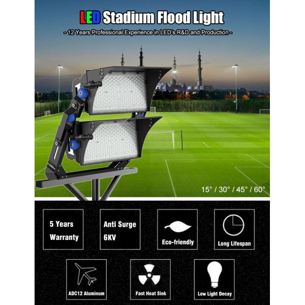 High Pole Football Pitch LED Stadium Lights AC85V To 265V High Brightness