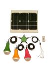 50000h Long Life Camping 15W Mini Solar Power System With 3 Bulbs