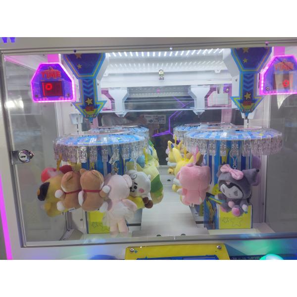 PlayFun Factory Wholesale Coin Operated Poke 2 Players Win Twin Lucky Clip Keychain Prize Vending Game Machine
