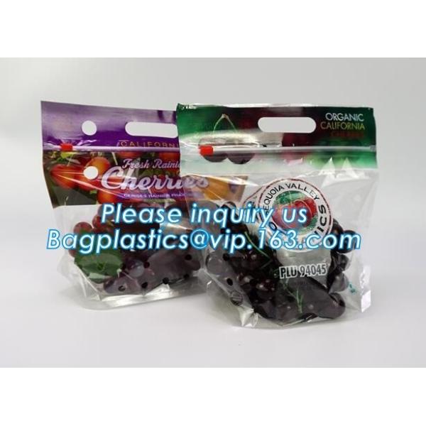 reusable clear printed zippered storage slider bag for vegetables and fruits, recyclable fresh fruit packaging Zip lockk w