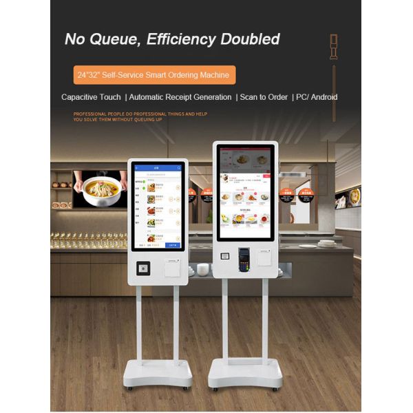 32 Inch 24 Inch Interactive Fast Food Self Service with Gamification Features for Enhanced Customer Engagement