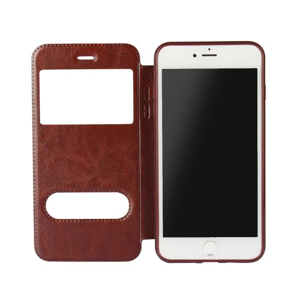 iPhone 8 Plus Case, Window View Stand Feature PU Leather Phone Case for Apple iPhone 5,6,7,8,X