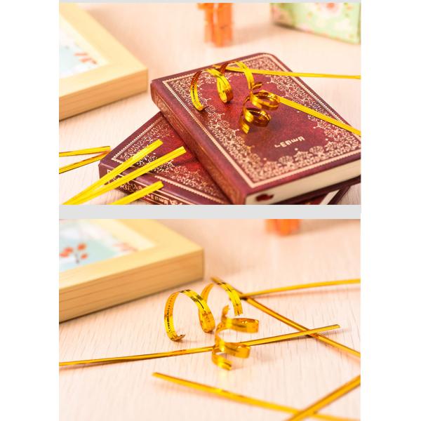 Iron Core Gold and Silver Cable Tie for Bread Packing Sealing Rope L 360m W 4MM