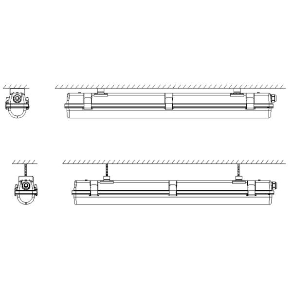 Moistureproof Practical LED Linear Batten , Waterproof Linear LED Light Bar Fixture