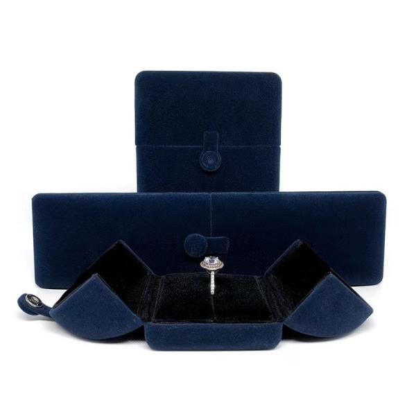 Pendant Necklace Paper Jewellery Packaging 10x10x3.5cm Velvet Engagement Ring Box