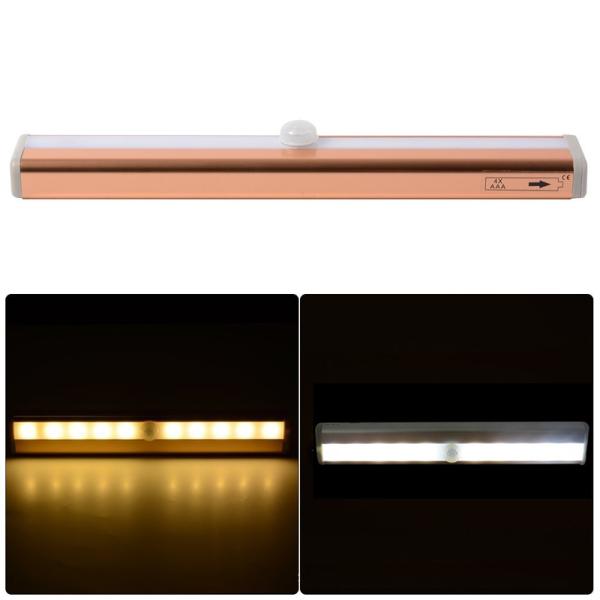 Motion Sensor Closet Cabinet LED Battery Operated Step Light Bar Wardrobe Flexible Strip Light