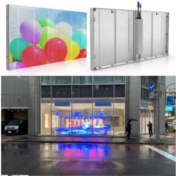 100W/m2 Outdoor Transparent Led Screen 5500cd P3.91 For Shop Window