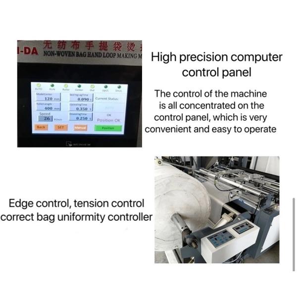 Automatic Non Woven T-Shirt Bag Making Machine 18-90MM Thickness#40-90 Pcs/Min T Shirt Bag Making Machine 1200mm 18-90mm