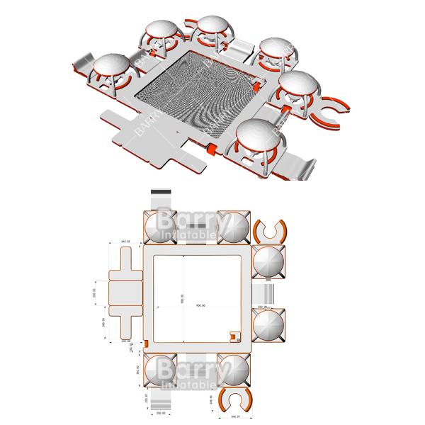 Luxury Water Sport Game Inflatable Bana Inflatable Dock Platform Beach Party Bana Inflatable Floating Cabana