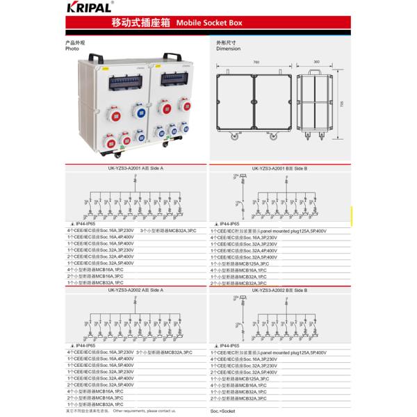 Earth Leakage Electrical Power Distribution Box Temporary Power Boards