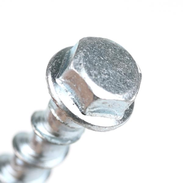Flat Head Carbon Steel Hex Flange Concrete Screws for Facade Suspension in Zinc Plated