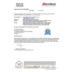Anhui William CNC Technology Co., Ltd Certifications