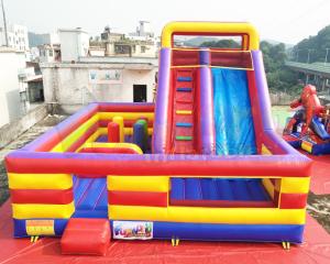 China 0.55mm PVC Inflatable Amusement Park Adult Bouncy Castle Slides wholesale