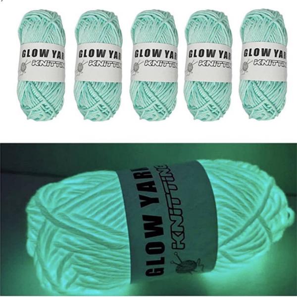 OEM 450D Glow Dark Yarn Winter Glow Yarn 8 Hours Glow Time