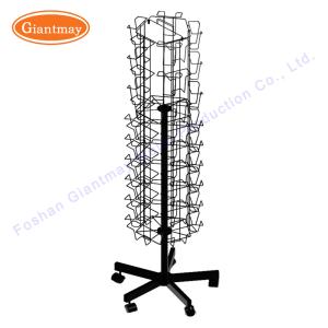 China 45 Pockets Floor Stand Metal Greeting Post Card Display Rack wholesale