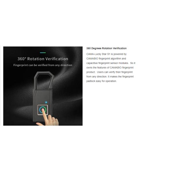 Aluminium Alloy Fingerprint Padlock Smart Biometric Lock For Gym Locker Lock