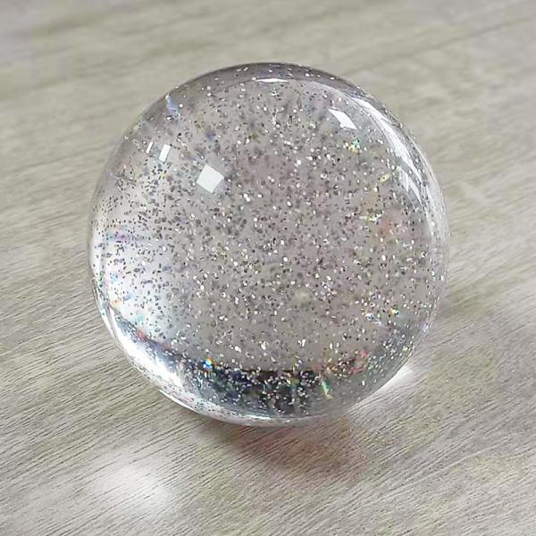 Home crystal craft shining acrylic uv balls 50mm glitter powder toys ball clear crystal ball