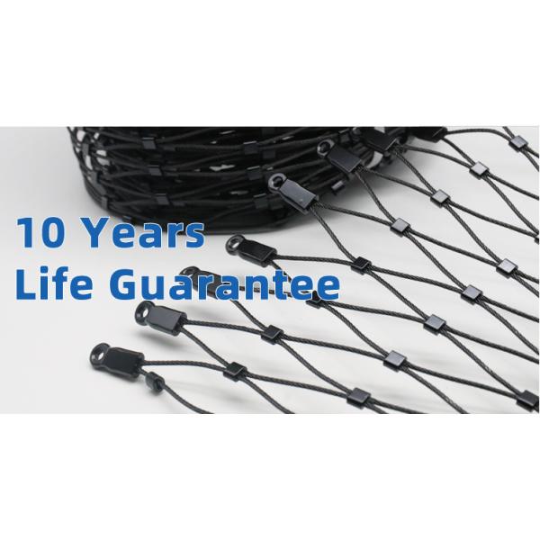 Stainless Steel Rope Wire Mesh 3.0mm 3.2mm PVDF Coated Safety Net
