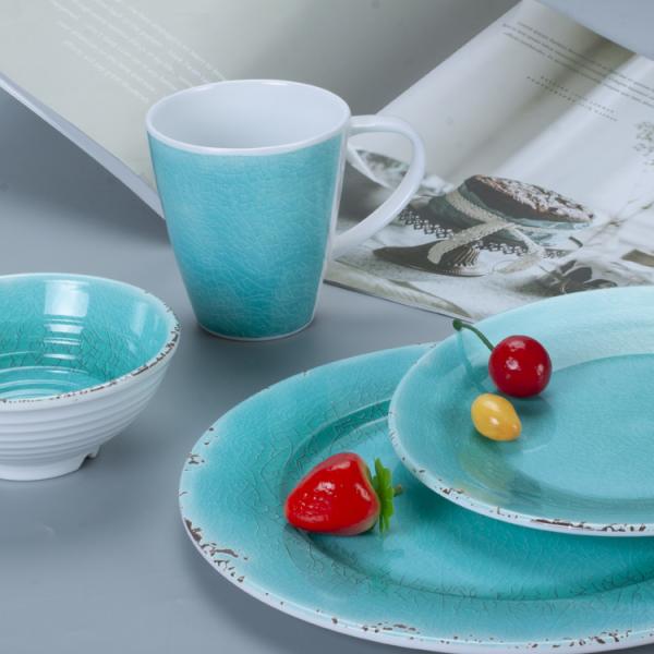 High Temperature Resistant Blue 350cc Melamine Cups Mugs