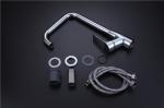 Brass Chrome Basic Kitchen Faucet Rectangular Chrome Finishing Ceramic Cartridge