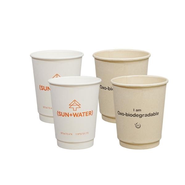 Wholesale custom printing logo disposable double-layer coffee hot drink paper cup with lid