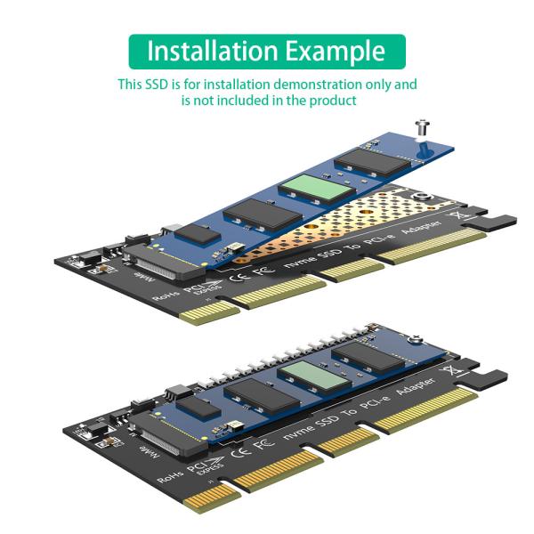 M.2 nvme SSD to PCI-E 4X/8X/16X adapter with 3528 Colorful flash LED