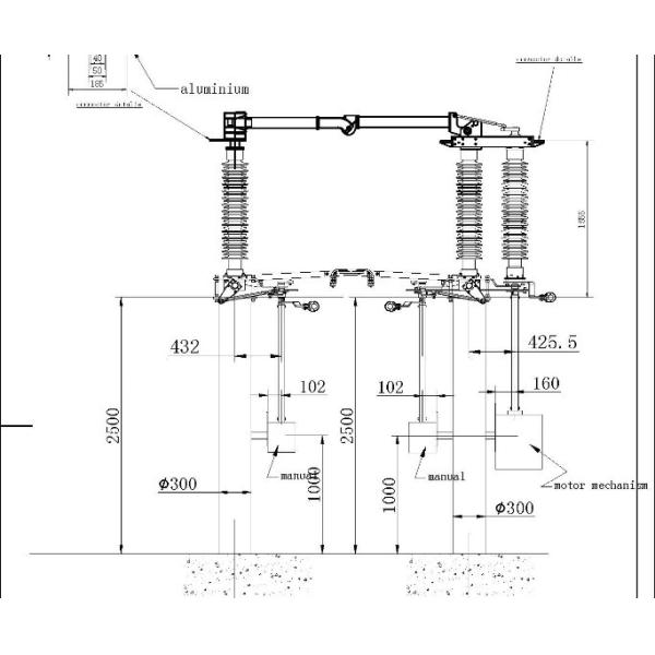 Substation Type Vertical Motorized HV Disconnecting Switches GW17-252