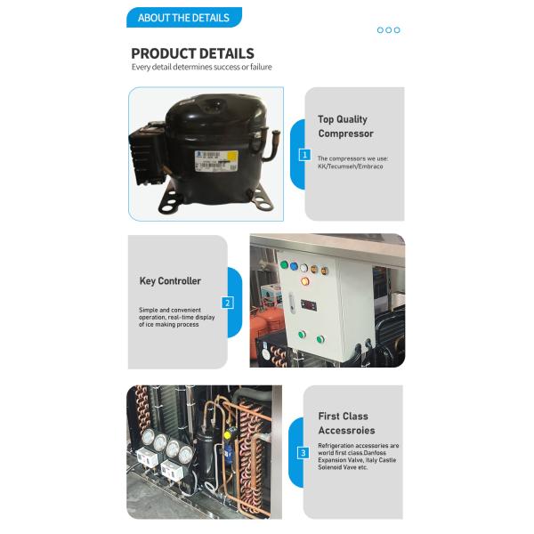 R404a Refrigerant Salt Water Ice Block Machine Auto Industrial Ice Maker Machine