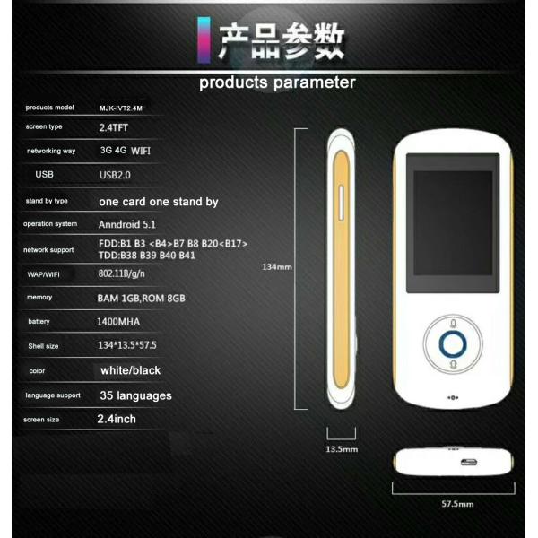 2.4Inch ScreenIntelligence Simultaneous Voice Language Translator Electronic Gadgets 2018