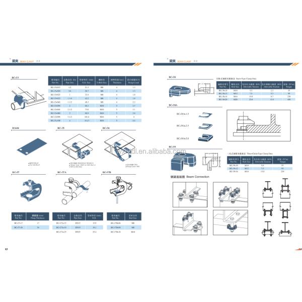 2 Inch 1 2" 1 4 Stainless Steel Beam Clamps For Threaded Rod Stairs Type