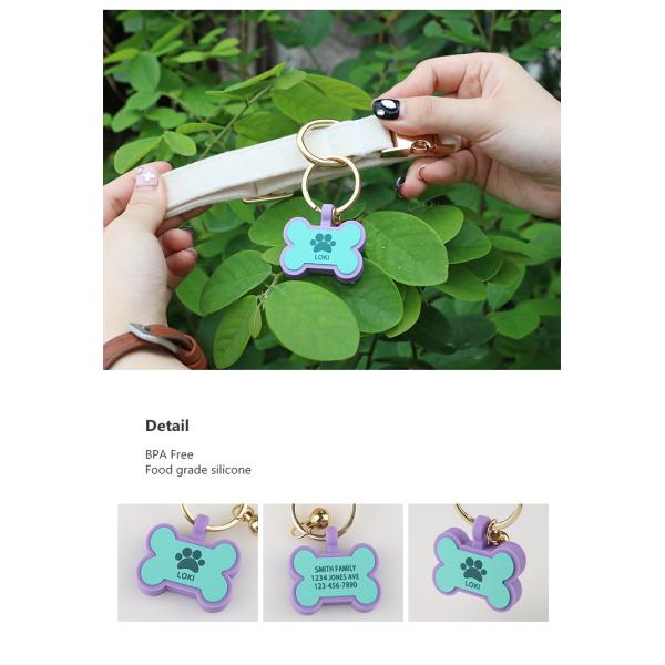 Wholesale low MOQ Cheap different shape many colors for options silicone blank dog tag name ID tag