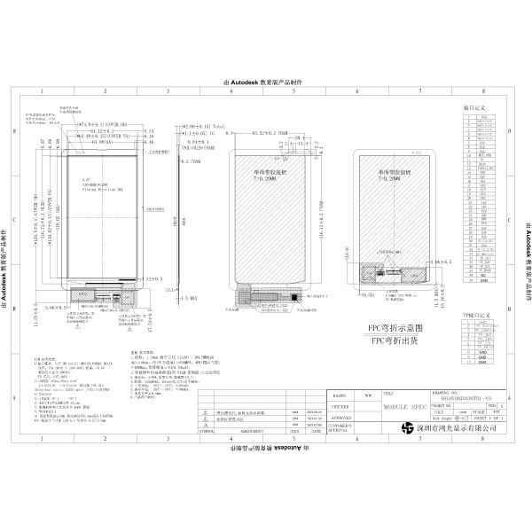 5.0 Inch MIPI Interface lCD TFT Display Panel 720x1280 AMOLED