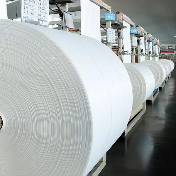 White PP Woven Bag Roll Sack Fabric Waterproof UV Stabilized Customized