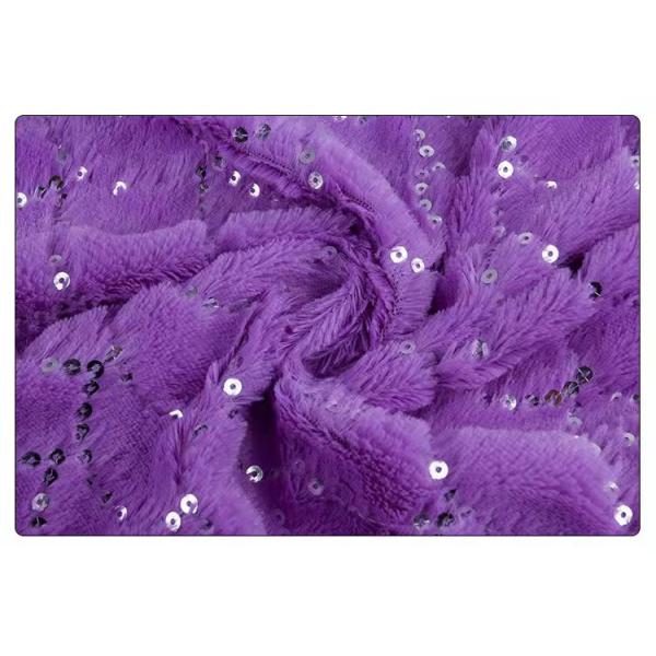 Recycled Free Sample Cheap Wholesale Embroidery Sequin 100 Polyester Plush Flock Velvet Fleece Fabric