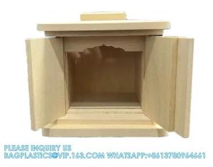China Japanese Funeral Cremation Sarira Wood Vessel Sarira Wood Container Funeral Supplies With Openable Window wholesale