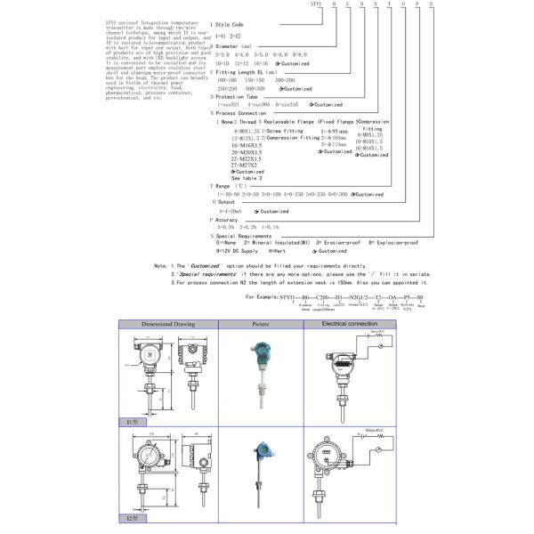 Integration Temperature Transmitter STYI