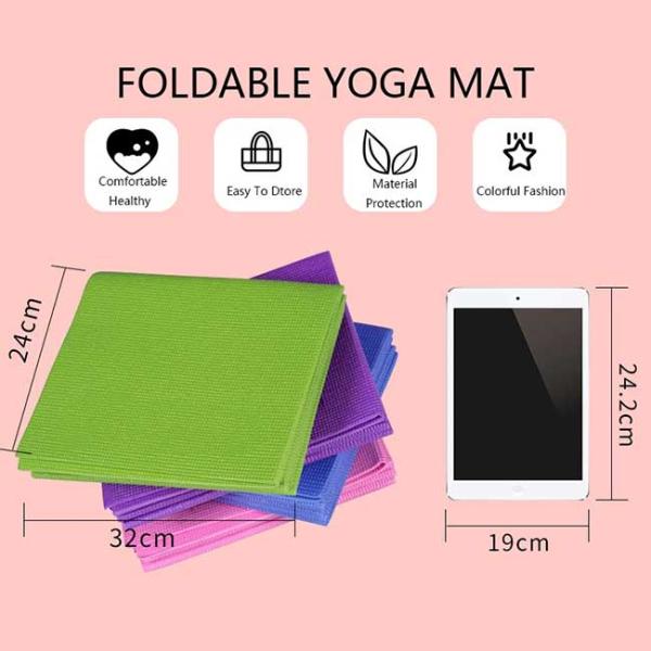 Colorfast Eco Friendly Yoga Mats , 3mm Foldable Non Slip Exercise Mat