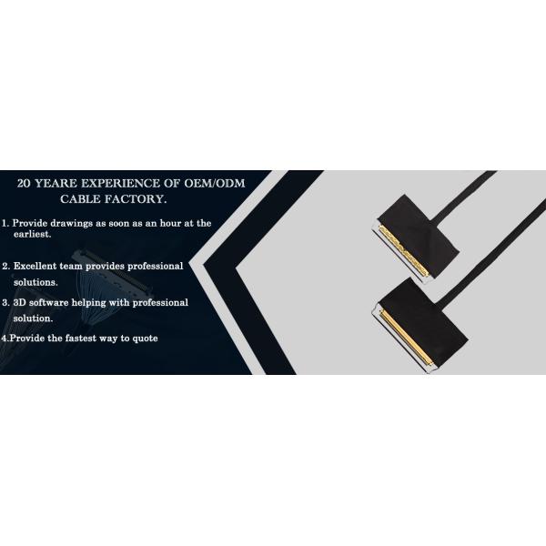 20453-250T-03S Micro Miniature Coaxial Cable Assembly 0.5mm Pitch For Computer