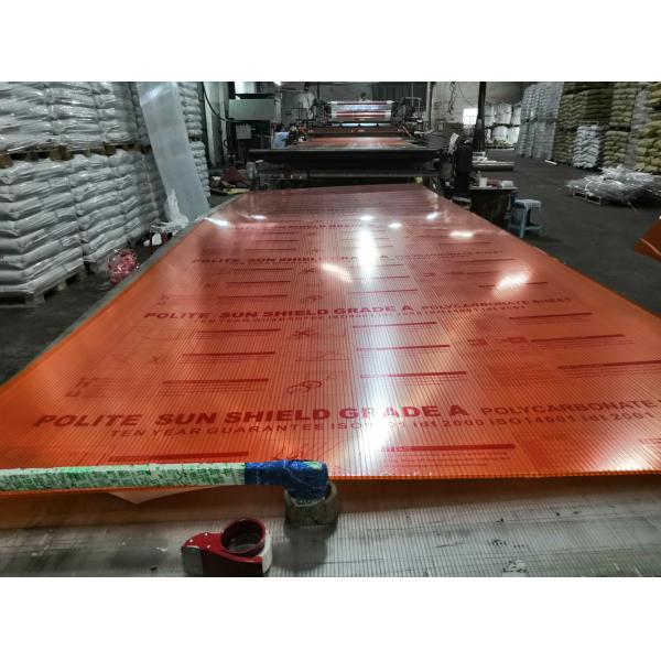 Weather Resistant Impact Resistant Yellow 4mm PC Hollow Sheet High Performance Material For Construction Industrial