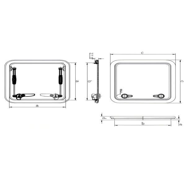 Marine Aluminum Acrylic Square Boat Deck Hatch installation example