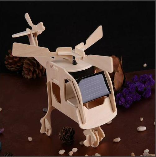 Promotional Solar Powered Educational Solar Toy 3D Puzzle Wood Toys Educational Toys for Kids 2023
