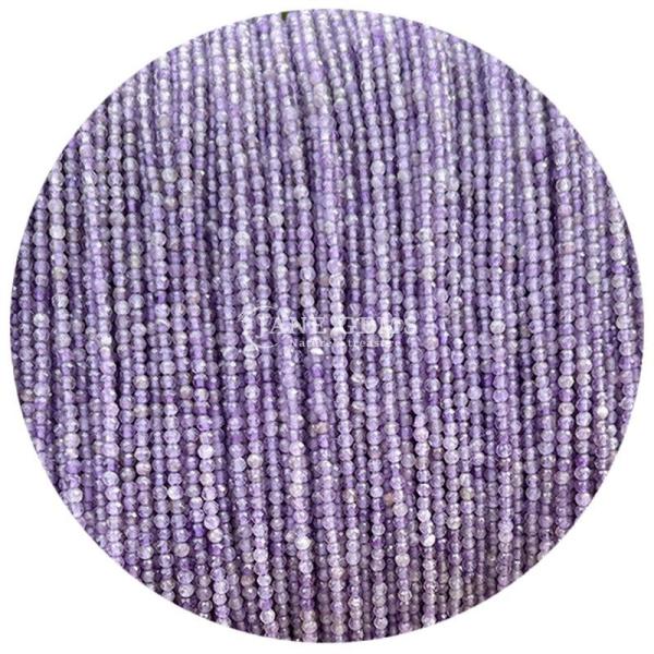 Gems Bead Natural Crystal Faceted Round Shape Small Lapis Lazuli Amethyst Loose Bead Strands for Bracelets