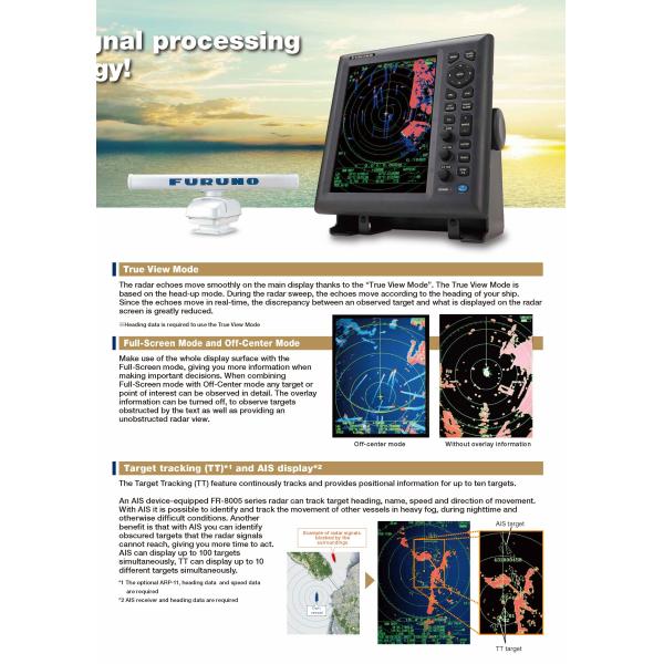 Furuno Fr8065 6kw 72nm Uhd Marine ARPA Radar with 12.1" Color Display Less antenna and Price