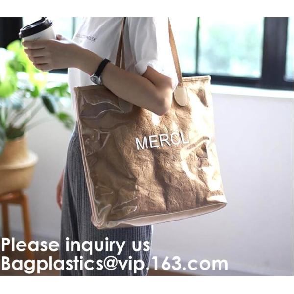 Tyvek Reversible Reusable Shopping Tote Beach Pool Travel Bag Ultra Soft FOLDABLE Material,Reusable Grocery Bag, Easily