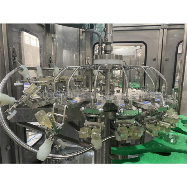 4.88kw 350ml 25 Degree Glass Bottle Juice Filling Machine Rotative Rinsing Turret