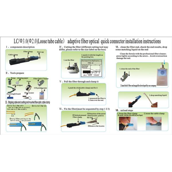 LC Fast Optical Fiber Connector 3.0 X 2.0 Mm Bow Type Drop Cable